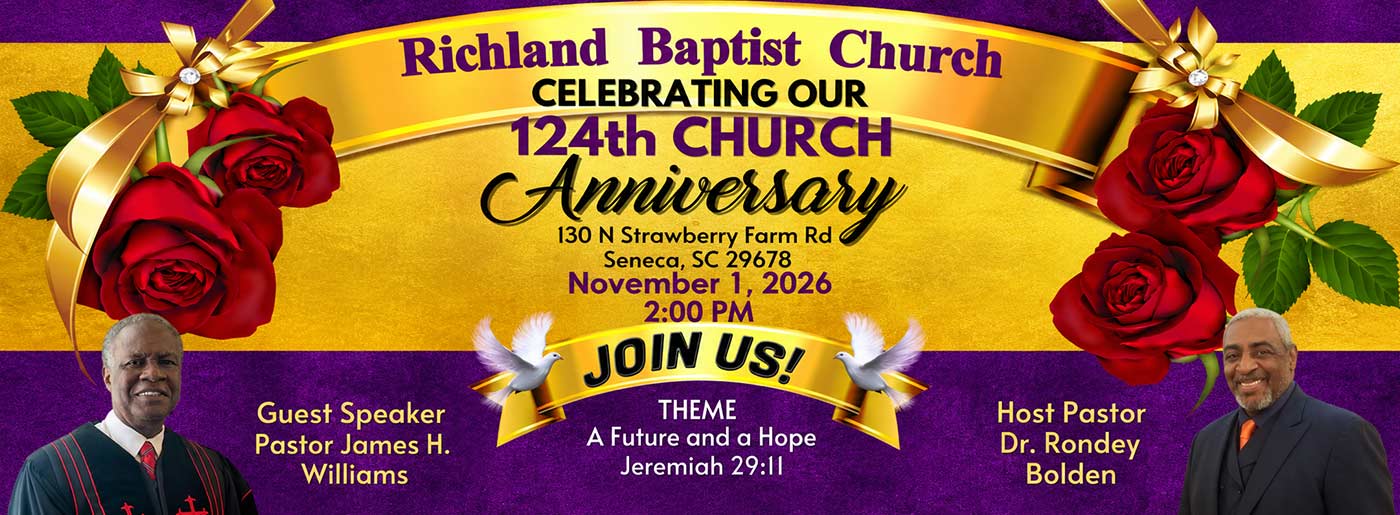 Richland Baptist Church celebrates its 124th anniversary on November 1, 2026, at 2 p.m
